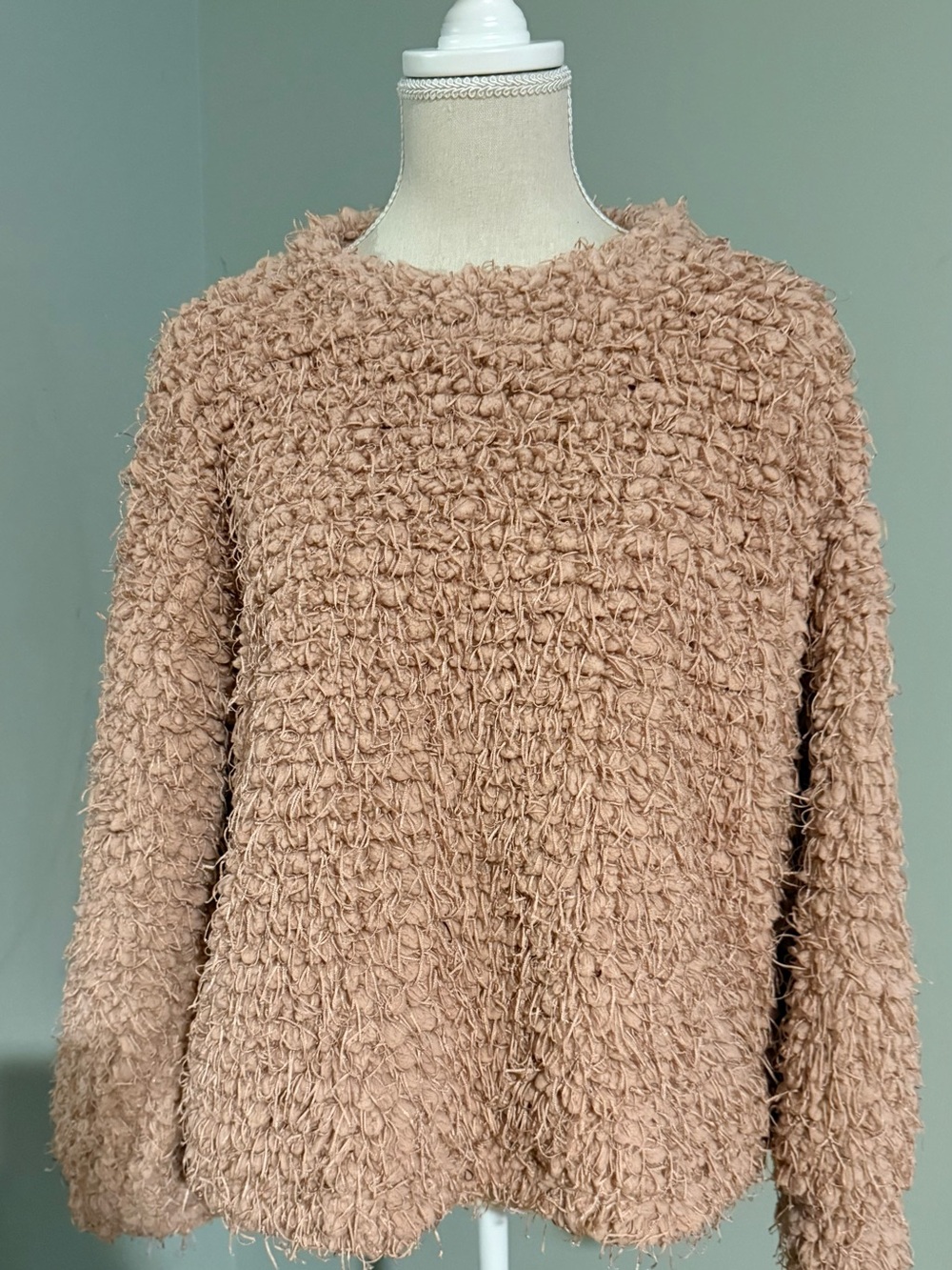 Vince Camuto Textured Teddy Pullover Sweater - Dusty Rose